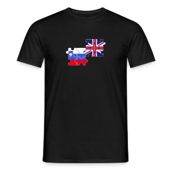 Slowenien UK Flagge Britisch Slowenisch - Männer T-Shirt - Schwarz - Vorne - AI Model Male 178 light (178cm)