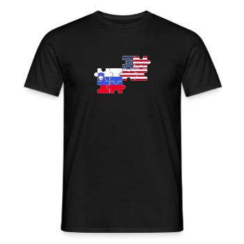 Slowenien USA Flagge Amerikaner Slowene - Männer T-Shirt - Schwarz - Vorne - AI Model Male 178 light (178cm)