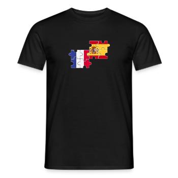 France Espagne Drapeau Espagnol Français - T-shirt homme - noir - Devant - AI Model Male 178 light (178cm)
