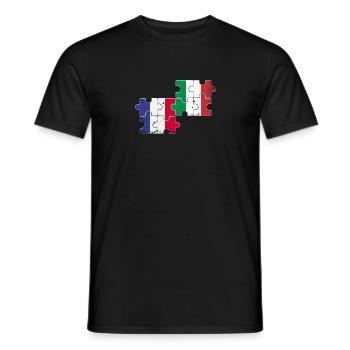 France Italie Vintage Drapeau Français - T-shirt homme - noir - Devant - AI Model Male 178 light (178cm)