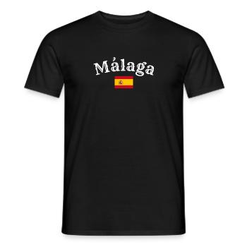 Malaga, Espagne, Drapeau espagnol, Espagnols - T-shirt homme - noir - Devant - AI Model Male 178 light (178cm)