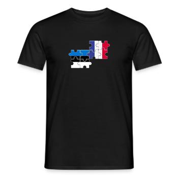 Estland Frankreich Flagge Französisch Este - Männer T-Shirt - Schwarz - Vorne - AI Model Male 178 light (178cm)