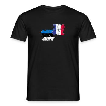 Estland Frankreich Vintage Flagge Französisch Este - Männer T-Shirt - Schwarz - Vorne - AI Model Male 178 light (178cm)