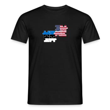Estonia USA Flag American Estonian - Men's T-Shirt - black - Front - AI Model Male 178 light (178cm)