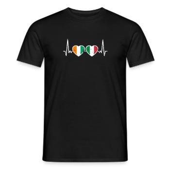 Elfenbeinküste Italien Vintage Herzschlag Flagge - Männer T-Shirt - Schwarz - Vorne - AI Model Male 178 light (178cm)