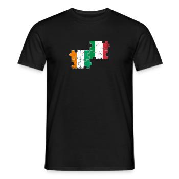 Elfenbeinküste Italien Vintage Flagge Ivorer - Männer T-Shirt - Schwarz - Vorne - AI Model Male 178 light (178cm)