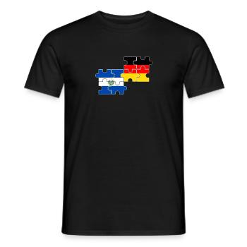El Salvador Germany Flag German - Men's T-Shirt - black - Front - AI Model Male 178 light (178cm)
