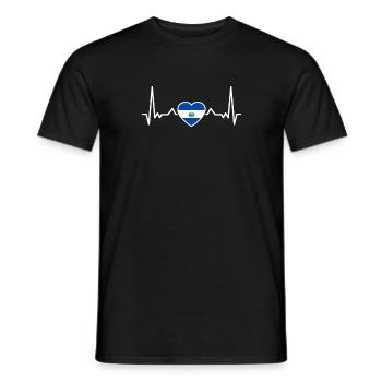El Salvador Heartbeat Drapeau salvadorien - T-shirt homme - noir - Devant - AI Model Male 178 light (178cm)