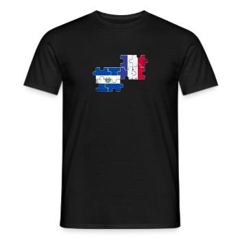 El Salvador France Vintage drapeau - T-shirt homme - noir - Devant - AI Model Male 178 light (178cm)