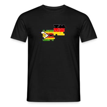 Zimbabwe Allemagne Drapeau Allemand Zimbabwéen - T-shirt homme - noir - Devant - AI Model Male 178 light (178cm)