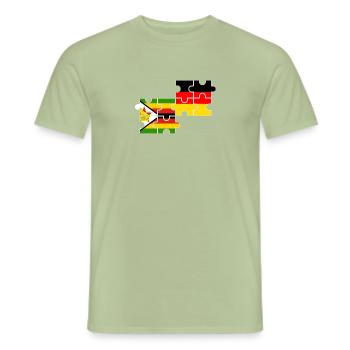 Zimbabwe Allemagne Drapeau Allemand Zimbabwéen - T-shirt homme - vert sauge - Devant - AI Model Male 178 light (178cm)