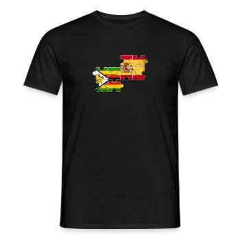 Zimbabwe Espagne Vintage drapeau espagnol zimbabwéen - T-shirt homme - noir - Devant - AI Model Male 178 light (178cm)