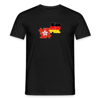 Hongkong Deutschland Flagge Deutsch Hongkonger - Männer T-Shirt - Schwarz - Vorne - AI Model Male 178 light (178cm)
