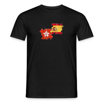 Hong Kong Espagne Vintage drapeau Hong Kong - T-shirt homme - noir - Devant - AI Model Male 178 light (178cm)