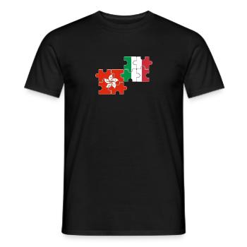 Hong Kong Italie Drapeau Italien Hong Kong - T-shirt homme - noir - Devant - AI Model Male 178 light (178cm)