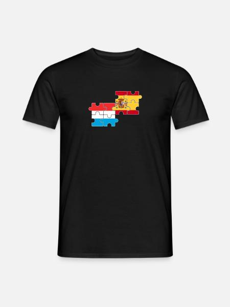 Luxembourg Spain Flag Spanish Luxembourger - Men's T-Shirt - black