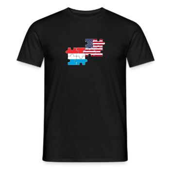 Luxembourg USA Flag Luxembourgeois américain - T-shirt homme - noir - Devant - AI Model Male 178 light (178cm)