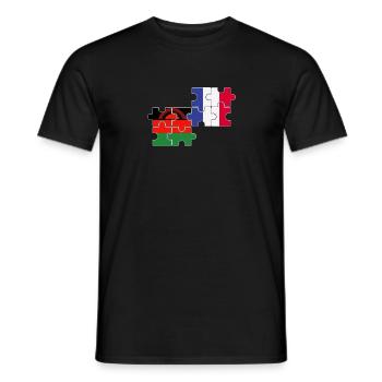 Malawi France Flag French Malawian - Men's T-Shirt - black - Front - AI Model Male 178 light (178cm)