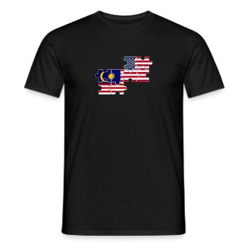 Malaysia USA Flagge Amerikanisch Malaysisch - Männer T-Shirt - Schwarz - Vorne - AI Model Male 178 light (178cm)
