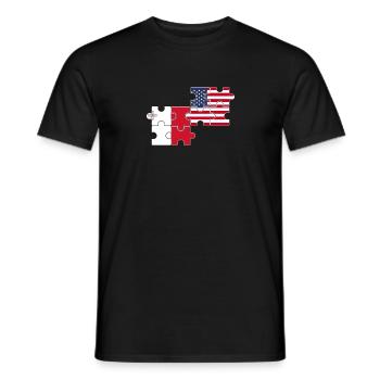 Malte, Etats-Unis, drapeau, Américain, Maltais - T-shirt homme - noir - Devant - AI Model Male 178 light (178cm)