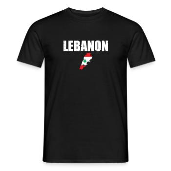 Libanon Vintage Karte Libanesische Flagge Libanese - Männer T-Shirt - Schwarz - Vorne - AI Model Male 178 light (178cm)