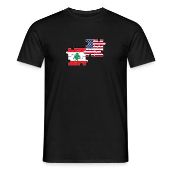 Lebanon USA Flag American Lebanese - Men's T-Shirt - black - Front - AI Model Male 178 light (178cm)