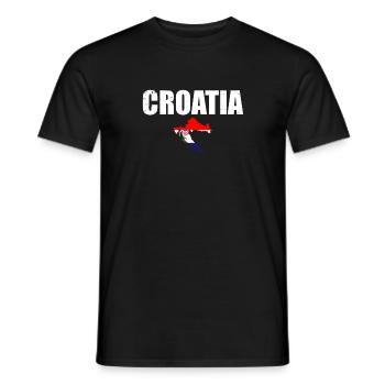 Croatia Vintage Croatia Map Croatian Croatians - Men's T-Shirt - black - Front - AI Model Male 178 light (178cm)