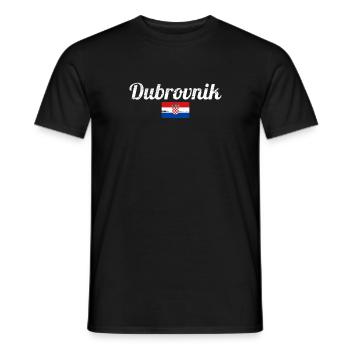 Dubrovnik Vintage Croatia Croatian Flag - Men's T-Shirt - black - Front - AI Model Male 178 light (178cm)