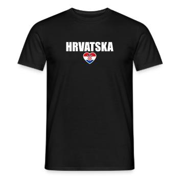 Hrvatska Heart Croatia Croatian Flag Croatia - Men's T-Shirt - black - Front - AI Model Male 178 light (178cm)
