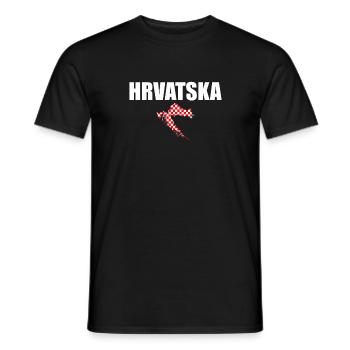 Hrvatska Croatia Map Croatian Flag Croatia - Men's T-Shirt - black - Front - AI Model Male 178 light (178cm)