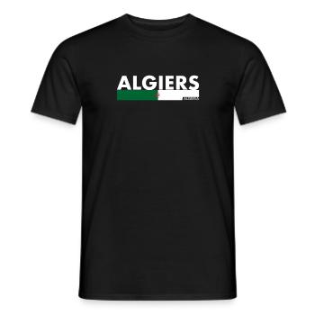 Algiers Algeria Algerian Flag Algerian - Men's T-Shirt - black - Front - AI Model Male 178 light (178cm)