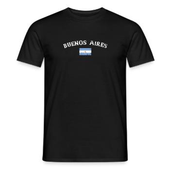 Buenos Aires Vintage Argentine drapeau - T-shirt homme - noir - Devant - AI Model Male 178 light (178cm)