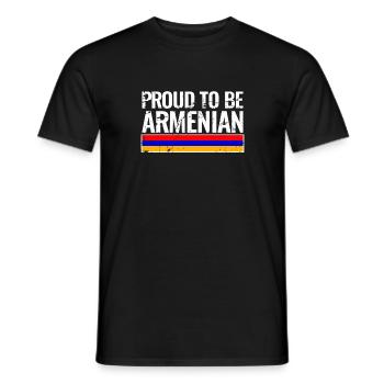Fier d’être arménien Vintage drapeau arménien - T-shirt homme - noir - Devant - AI Model Male 178 light (178cm)