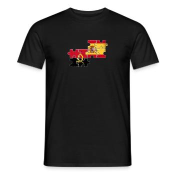 Angola Espagne Vintage drapeau espagnol angolais - T-shirt homme - noir - Devant - AI Model Male 178 light (178cm)