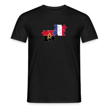 Flag of Angola France Angolan - Men's T-Shirt - black - Front - AI Model Male 178 light (178cm)