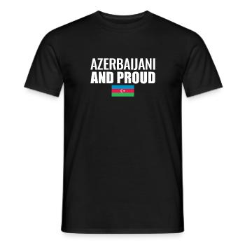 Drapeau azerbaïdjanais et fier de l’Azerbaïdjan - T-shirt homme - noir - Devant - AI Model Male 178 light (178cm)