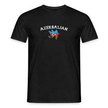 Azerbaijan Vintage Map Azerbaijan Flag - Men's T-Shirt - black - Front - AI Model Male 178 light (178cm)