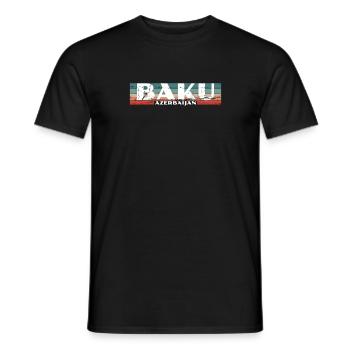 Bakou Vintage Azerbaïdjan Aserbaidschan - T-shirt homme - noir - Devant - AI Model Male 178 light (178cm)