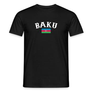 Bakou Azerbaïdjan Drapeau de l’Azerbaïdjan - T-shirt homme - noir - Devant - AI Model Male 178 light (178cm)