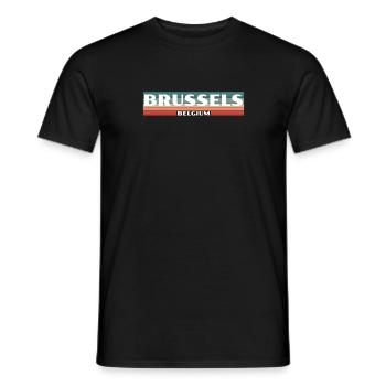 Bruxelles Belgique Belgique Rétro Belges - T-shirt homme - noir - Devant - AI Model Male 178 light (178cm)