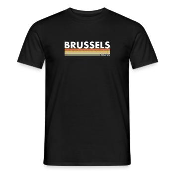Bruxelles Belgique Belgique Rétro Belges - T-shirt homme - noir - Devant - AI Model Male 178 light (178cm)