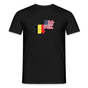 Belgium USA Flag Belgian Americans - Men's T-Shirt - black - Front - AI Model Male 178 light (178cm)