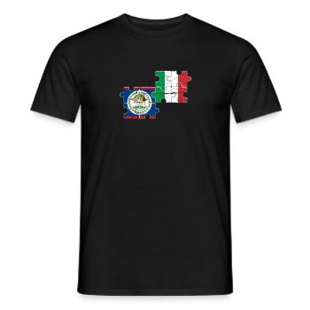Belize Italien Vintage Flagge Belizer - Männer T-Shirt - Schwarz - Vorne - AI Model Male 178 light (178cm)