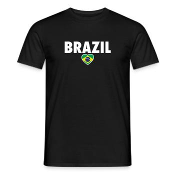 Brazil Brasilien Brasilianische Flagge - Männer T-Shirt - Schwarz - Vorne - AI Model Male 178 light (178cm)