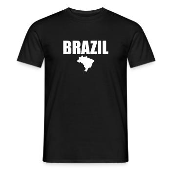 Carte Brésil Brésil Brésilien - T-shirt homme - noir - Devant - AI Model Male 178 light (178cm)