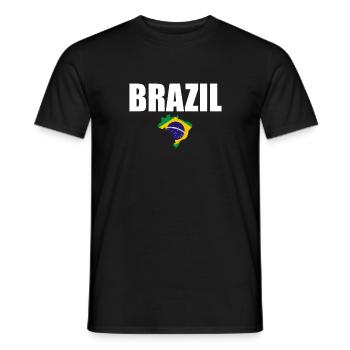 Carte Brésil Brésil Drapeau brésilien - T-shirt homme - noir - Devant - AI Model Male 178 light (178cm)