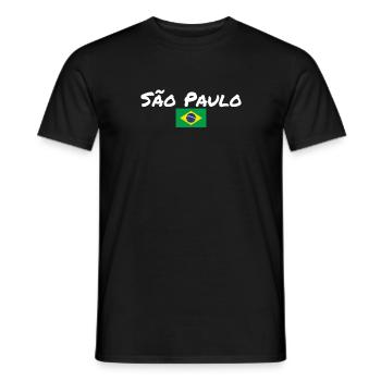 São Paulo Brésil Brésil Drapeau brésilien - T-shirt homme - noir - Devant - AI Model Male 178 light (178cm)