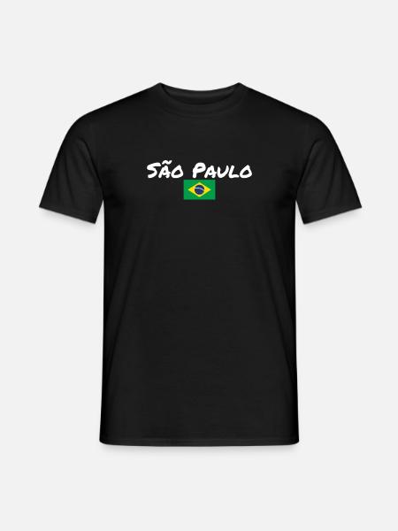 São Paulo Brésil Brésil Drapeau brésilien - T-shirt homme - noir