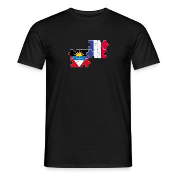 Antigua-et-Barbuda France Drapeau Antigua - T-shirt homme - noir - Devant - AI Model Male 178 light (178cm)