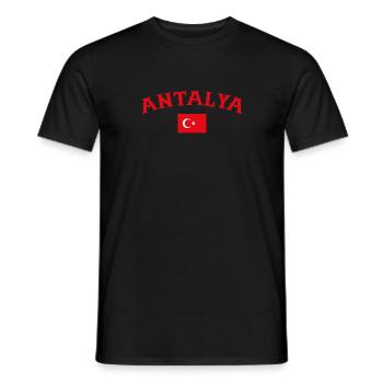 Antalya Turquie Turquie Drapeau turc Turc - T-shirt homme - noir - Devant - AI Model Male 178 light (178cm)